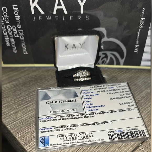 Bridal / Wedding Ring Set - 3 carats authentic, natural diamonds - Picture 3 of 9